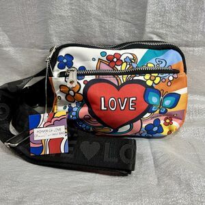 Brighton Power of Love 70's Graphic Zip Pockets Crossbody Belt Bag - NWT